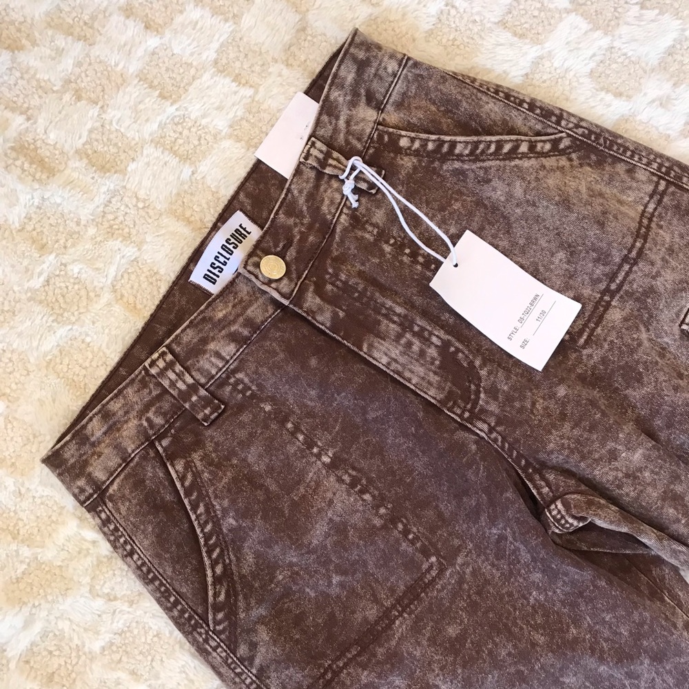 Disclosure NWOT Cargo Light Brown Wide Leg Jeans - Picture 4 of 8